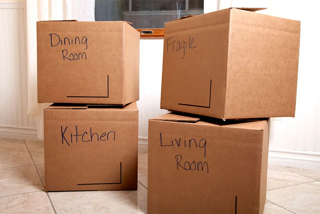 Getting help packing and moving boxes for the elderly.